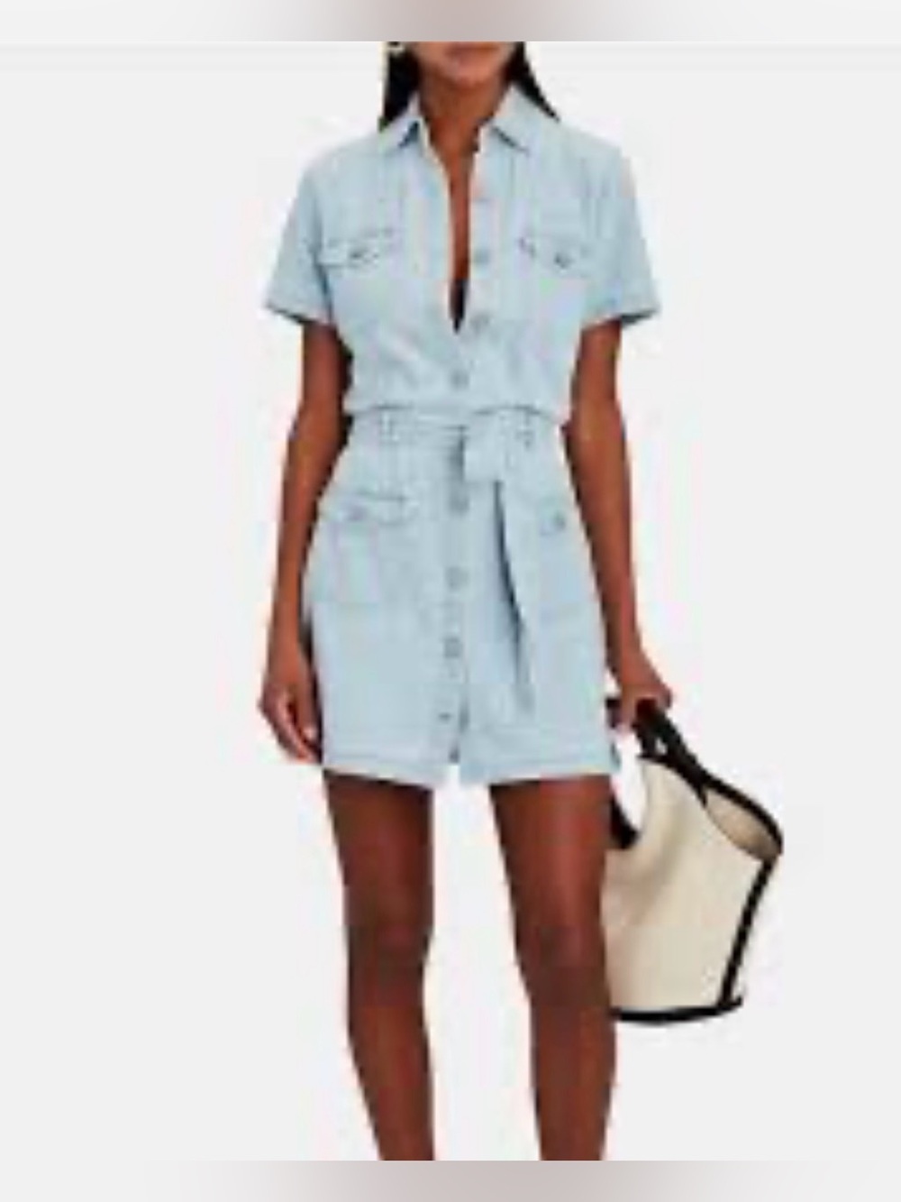 Rails Danica Short Sleeve Denim Utility Shirt Dress Size M